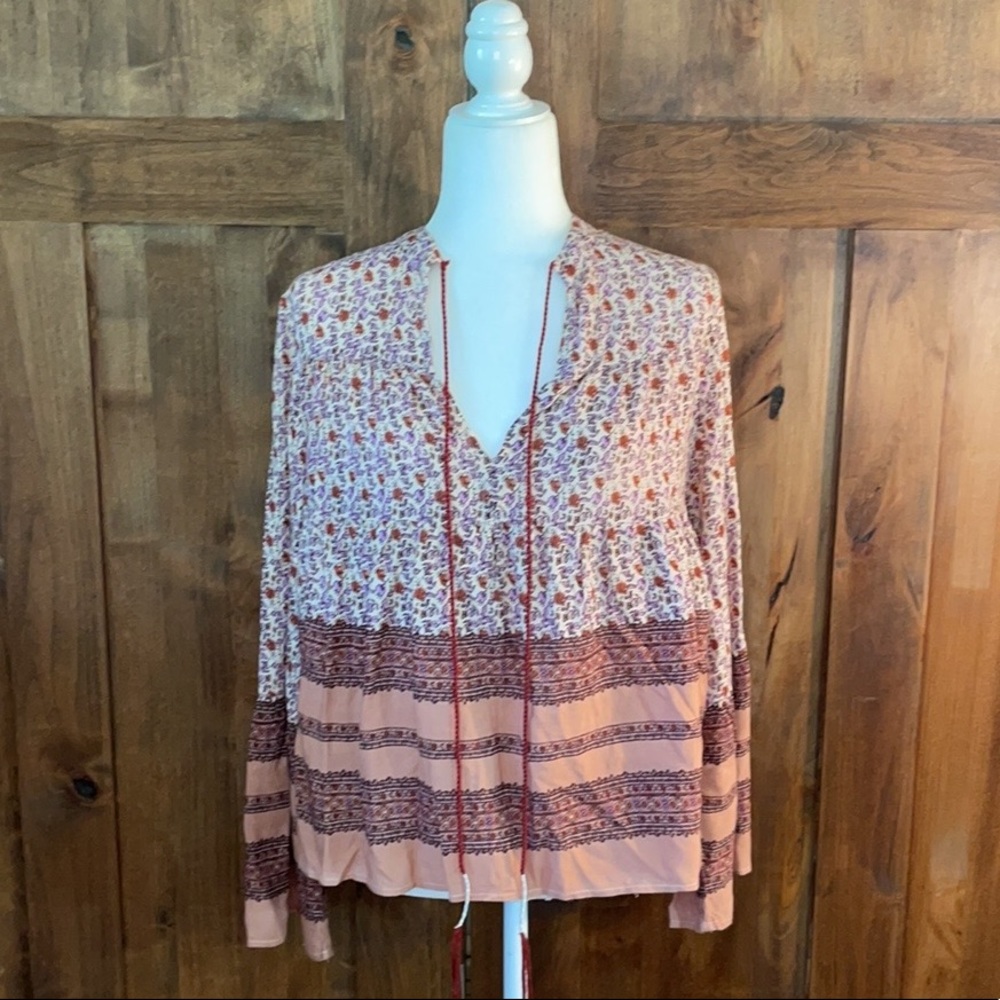 Blue Rain | Francescas Boho Floral Blouse